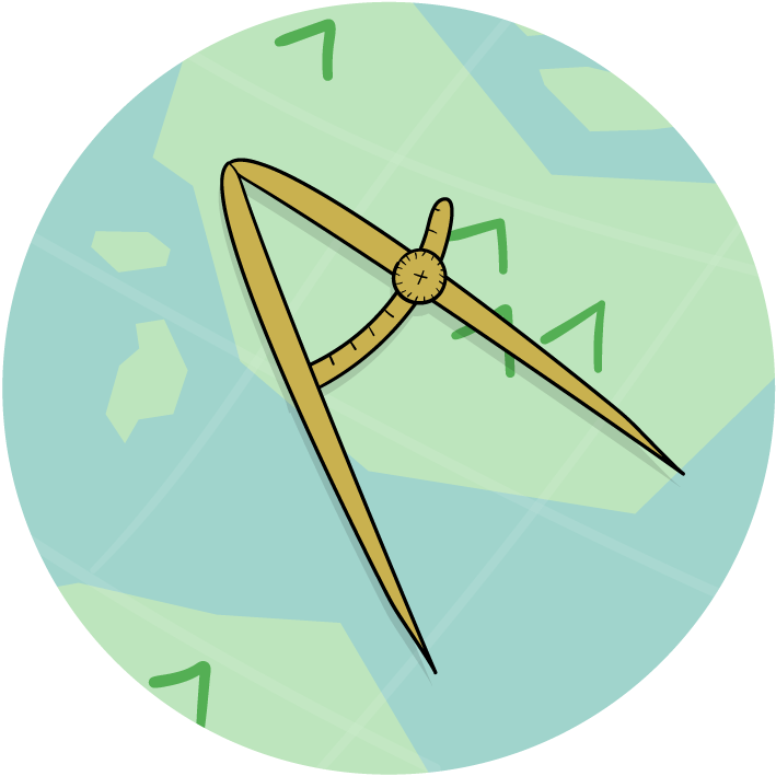Illustration d'un compas de navigation pour représenter la navigation sur-mesure